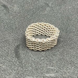 Tiffany and Co mesh sterling silver ring